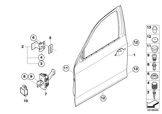 Genuine BMW 41517046050 E90 E91 Door Hinge, Front Top Left/Bottom Right (Inc. M3, Cooper D ALL4 2.0 & 320i) | ML Performance US US Car Parts