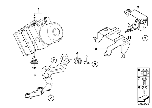 Genuine BMW 34516758066 E85 Bracket For Dsc Sensor (Inc. Z4 3.0i, Z4 2.0i & Z4 2.2i) | ML Performance US US Car Parts