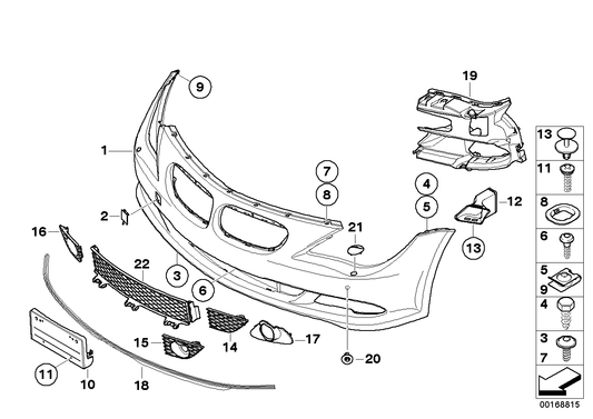 Genuine BMW 51117184688 E63 E64 TriCover, Bumper, Primed, Front PDC (Inc. 650i) | ML Performance US US Car Parts
