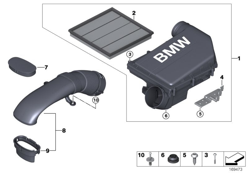 Genuine BMW 13717571345 E71 Intake Muffler (Inc. X6 35iX) | ML Performance US US Car Parts