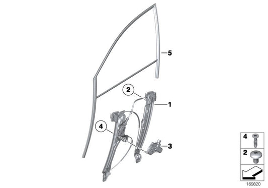 Genuine BMW 51337182106 Electr.Window Lifter Front Right (Inc. 750i, 730dX & Hybrid 7) | ML Performance US US Car Parts