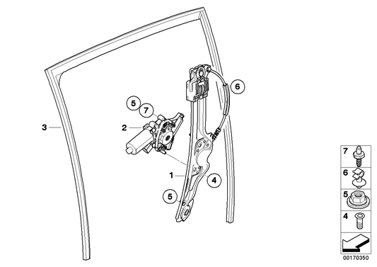 Genuine BMW 51357310317 E71 E72 Window Guide, Left Rear Door (Inc. X6) | ML Performance US US Car Parts