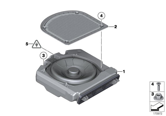 Genuine BMW 65139224876 F07 F07 Central Bass High-End Sound System RECHTS (Inc. 520d, 530d & 535i) | ML Performance US Car Parts