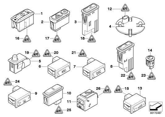 Genuine BMW 61316901591 E46 Switch Asc (Inc. 325i, 316ti & 320Cd) | ML Performance US Car Parts