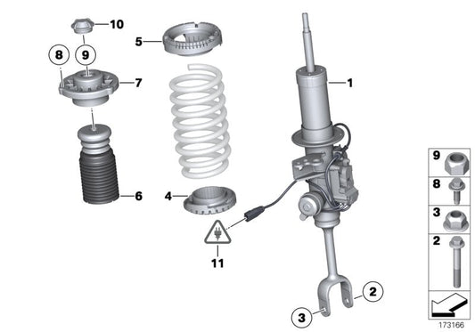 Genuine BMW 31336784106 Additional Shock Absorber, Front (Inc. 528iX, 523i & 535iX) | ML Performance US US Car Parts