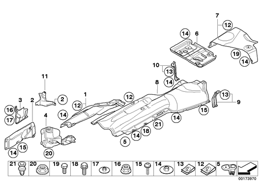 Genuine BMW 51487117374 E87 E93 E91 Bracket, Fuel Tank Heat Insulation Right (Inc. 330xd, 135i & 120i) | ML Performance US US Car Parts