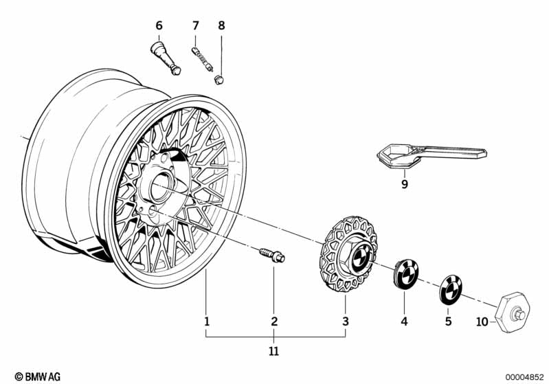 Genuine BMW 36132225376 Hub Cap D=171MM