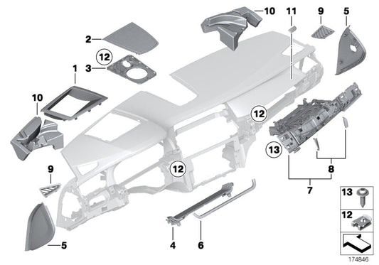 Genuine BMW 51459192346 Cover Cap "Airbag" DOLOMITI (Inc. Alpina B7LX, 750iX & Hybrid 7L) | ML Performance US US Car Parts