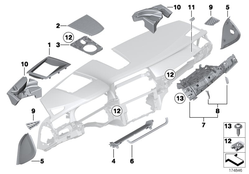 Genuine BMW 51459160055 Side Cover For "Airbag Off" Right DOLOMITI (Inc. 750LiX 4.0, 740LiX & 750LiX 4.4) | ML Performance US US Car Parts
