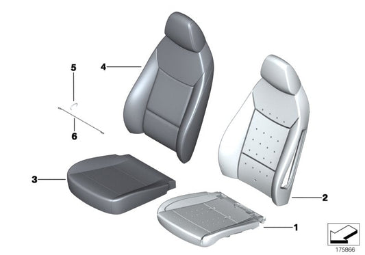 Genuine BMW 52107213911 E89 Cover, Basic Backrest, Leather, Left SCHWARZ (Inc. Z4 35is, Z4 23i & Z4 18i) | ML Performance US US Car Parts