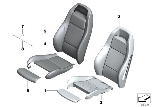Genuine BMW 52107258203 E89 Upholstery, Sport Seat, Leather, Right CIS (Inc. Z4 28i, Z4 35i & Z4 30i) | ML Performance US US Car Parts