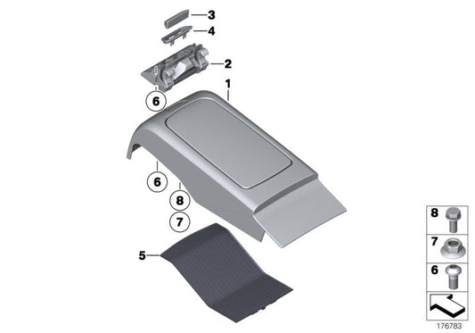 Genuine BMW 51169179829 Lock, Rear Console (Inc. 730Ld, 730Li & 750i) | ML Performance US US Car Parts