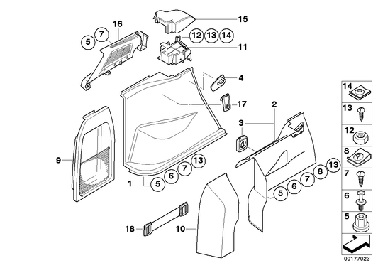 Genuine BMW 51473453630 E83 Left Trunk Trim ANTHRAZIT (Inc. X3) | ML Performance US US Car Parts