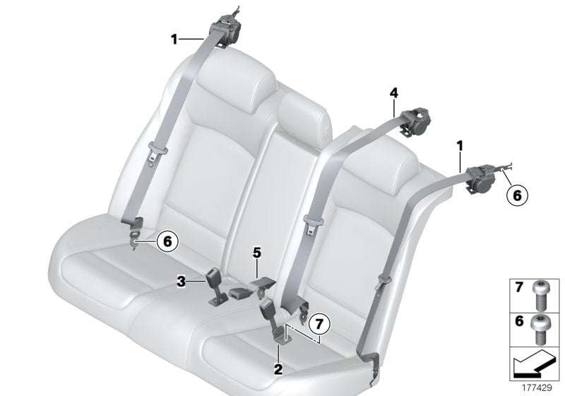 Genuine BMW 72119119611 Lower Belt Rear Center (Inc. Alpina B7LX, 730Li & 730d) | ML Performance US US Car Parts