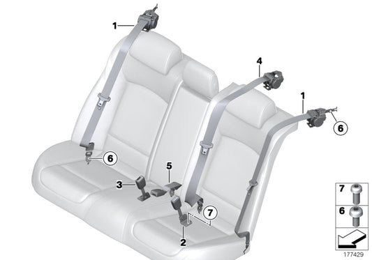 Genuine BMW 72117220859 RR4 Lower Strap, Rear (Inc. 730Ld, Alpina B7L & Hybrid 7) | ML Performance US US Car Parts