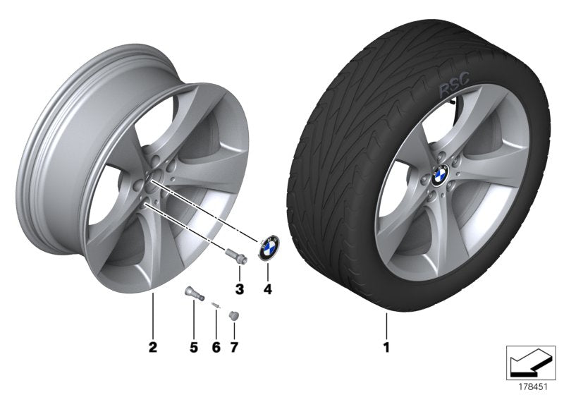 Genuine BMW 36116796113 Light Alloy Rim 8 1/2JX20 ET:33 (Inc. 520dX, 520i & 650iX 4.0) | ML Performance US US Car Parts
