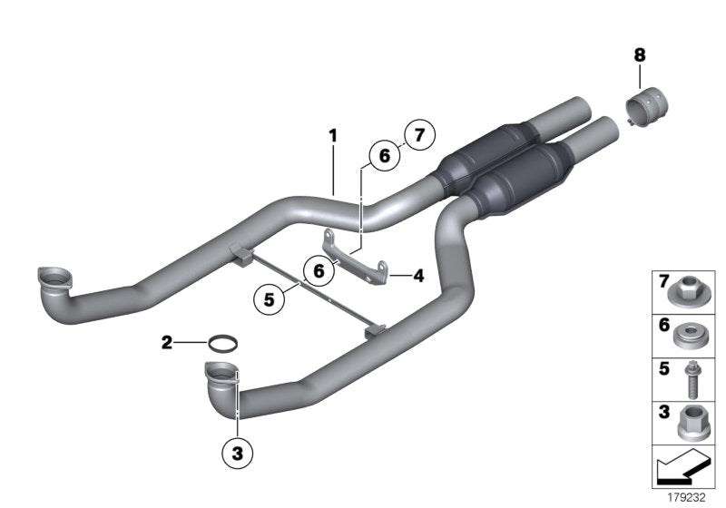 Genuine BMW 18307578191 Exhaust Pipes With Primary Silencer (Inc. 750i, 750Li & 750LiS) | ML Performance US US Car Parts