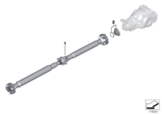 Genuine BMW 26107562825 Drive Shaft Automatic Transmission L=1727mm (Inc. 550i & 750i) | ML Performance US US Car Parts