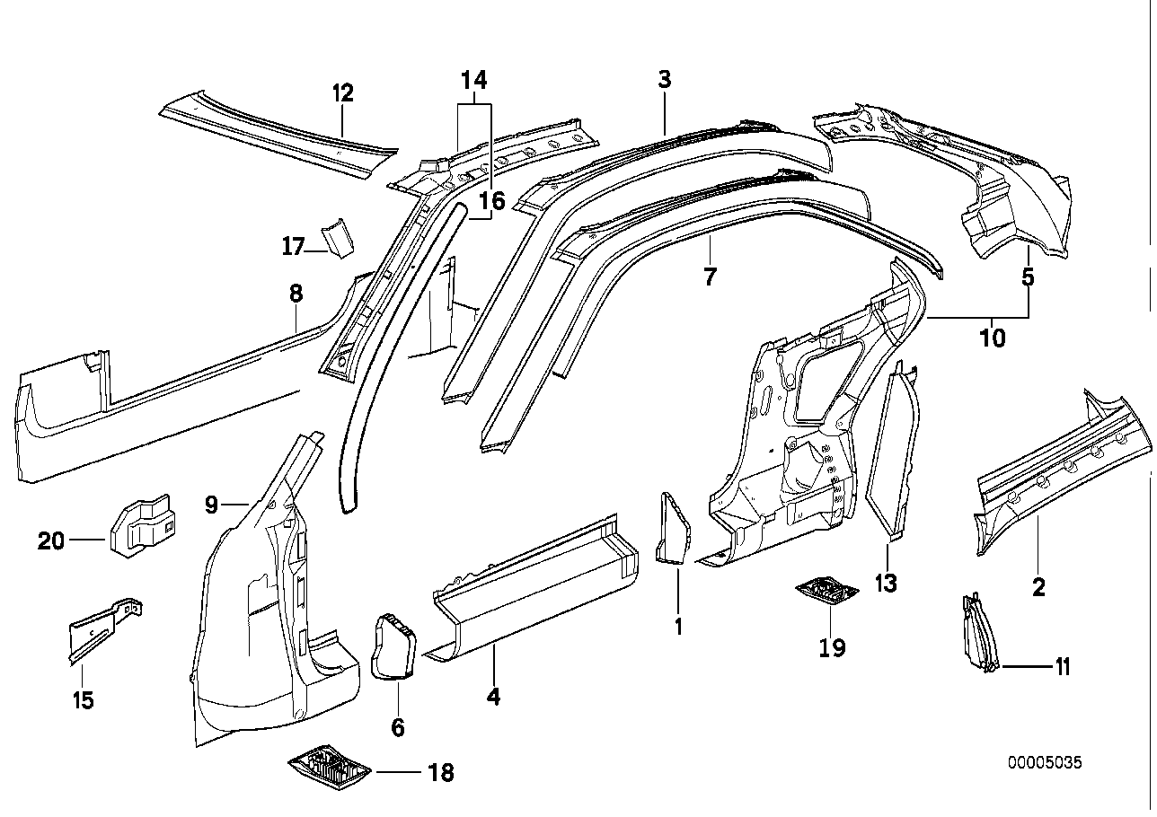 Genuine BMW 41118123254 E31 Bracket Covering Wheel Housing Fr. Right (Inc. 840i, 840Ci & 850Ci) | ML Performance US US Car Parts