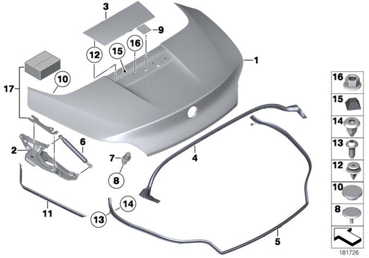 Genuine BMW 51137252843 E89 Cover, Stop Lamp GRUNDIERT (Inc. Z4 28i, Z4 18i & Z4 30i) | ML Performance US US Car Parts