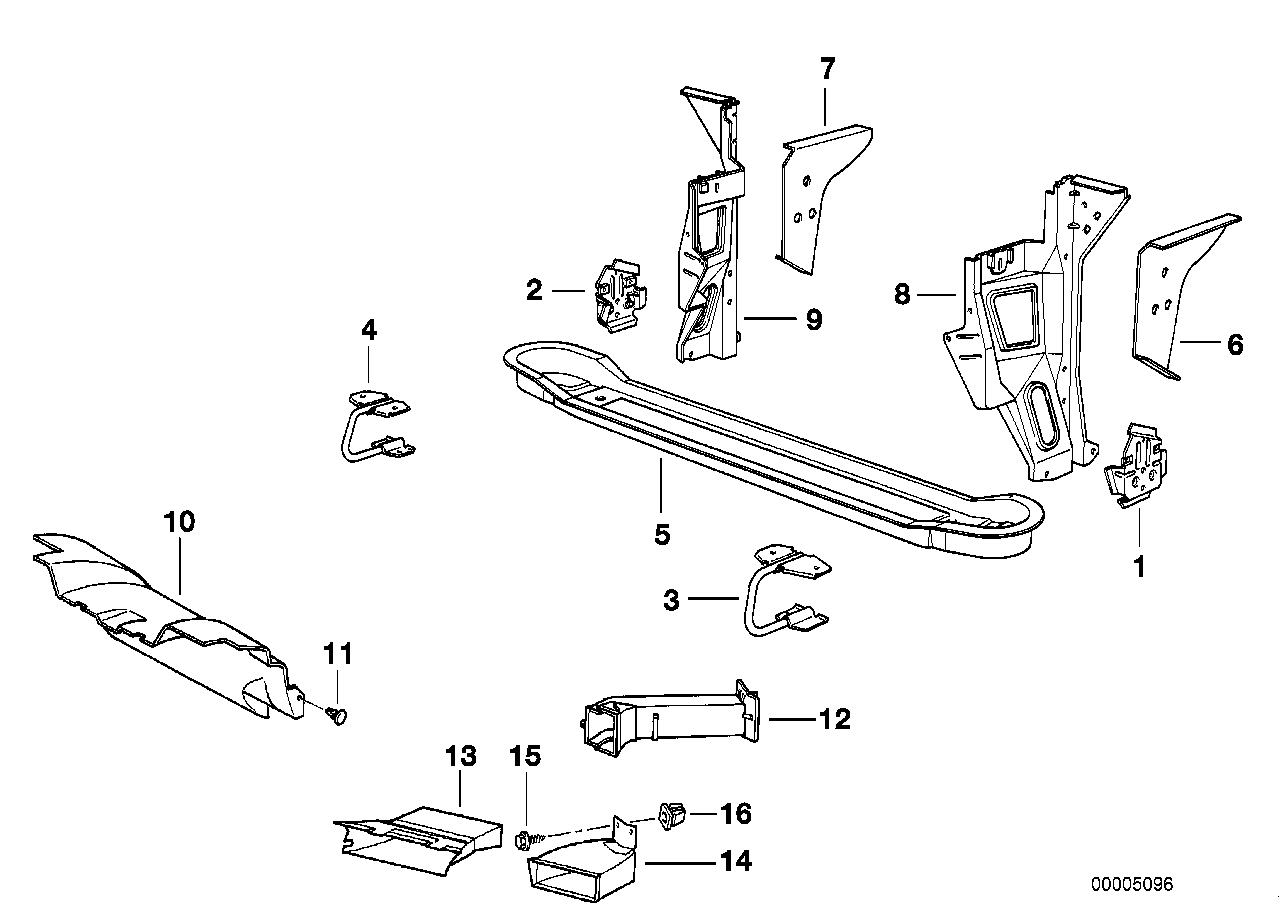 Genuine BMW 41141958041 E32 Support Bumper Bracket Left (Inc. 740iL, 730iL & 750iLS) | ML Performance US US Car Parts