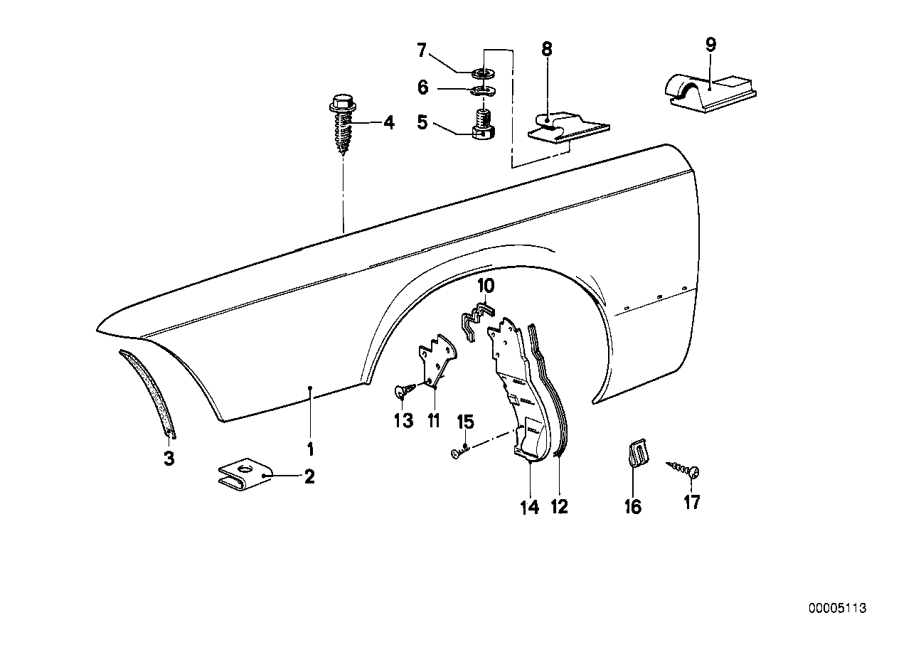 Genuine BMW 41351920794 E24 Side Panel, Front Right (Inc. 628CSi, 635CSi & M635CSi) | ML Performance US US Car Parts