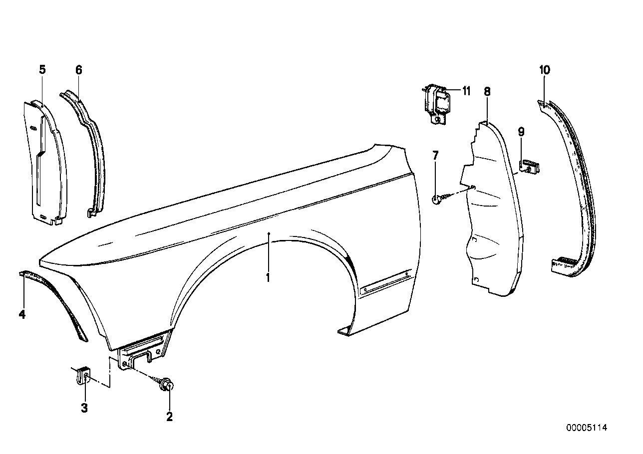 Genuine BMW 41351852350 E23 Side Panel, Front Right (Inc. 735i, 730 & 728) | ML Performance US US Car Parts