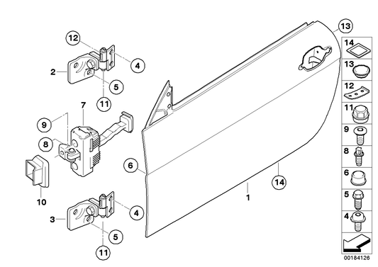 Genuine BMW 41527200228 E63 E64 Door Hinge, Top Right (Inc. 650i, 635d & M6) | ML Performance US US Car Parts