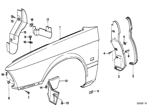 Genuine BMW 41351874954 E28 Side Panel, Front Right (Inc. 525i, 518i & M535i) | ML Performance US US Car Parts