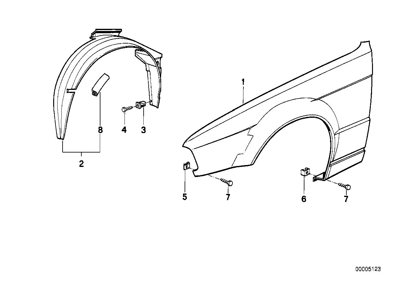 Genuine BMW 41351946926 E34 Side Panel, Front Right (Inc. 540i, M5 3.8 & 518i) | ML Performance US US Car Parts
