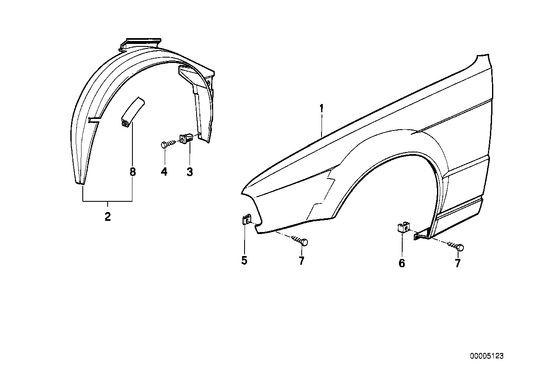 Genuine BMW 41351946926 E34 Side Panel, Front Right (Inc. 540i, M5 3.8 & 518i) | ML Performance US US Car Parts