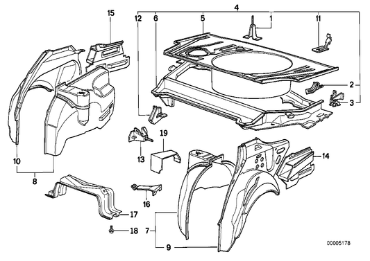 Genuine BMW 41121954680 E34 E32 Bracket Pressure Accumulator Right (Inc. 525i, 750iL & 518i) | ML Performance US US Car Parts