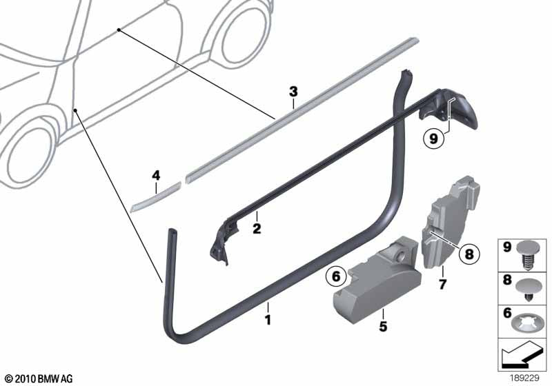 Genuine BMW 51767371476 Front Right Door Seal