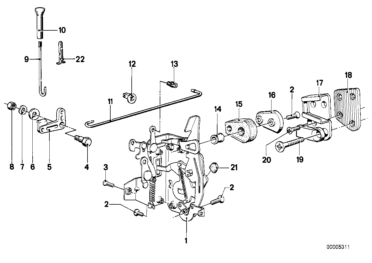Genuine BMW 51221885919 E23 Catch Rear Left (Inc. 728i, 745i & 733i) | ML Performance US US Car Parts