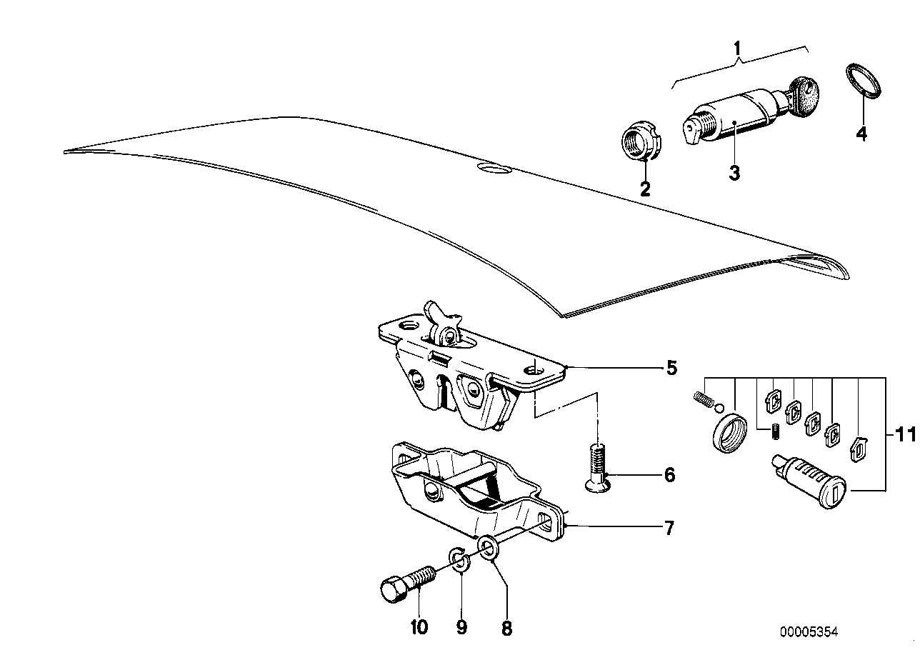 Genuine BMW 51241870607 E23 Trunk Lid Lock With Key (Inc. 745i, 728iS & 733i) | ML Performance US US Car Parts