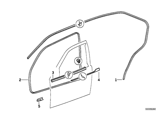 Genuine BMW 51728196289 E36 Edge Protection Front (Inc. 325i, M3 & 318tds)