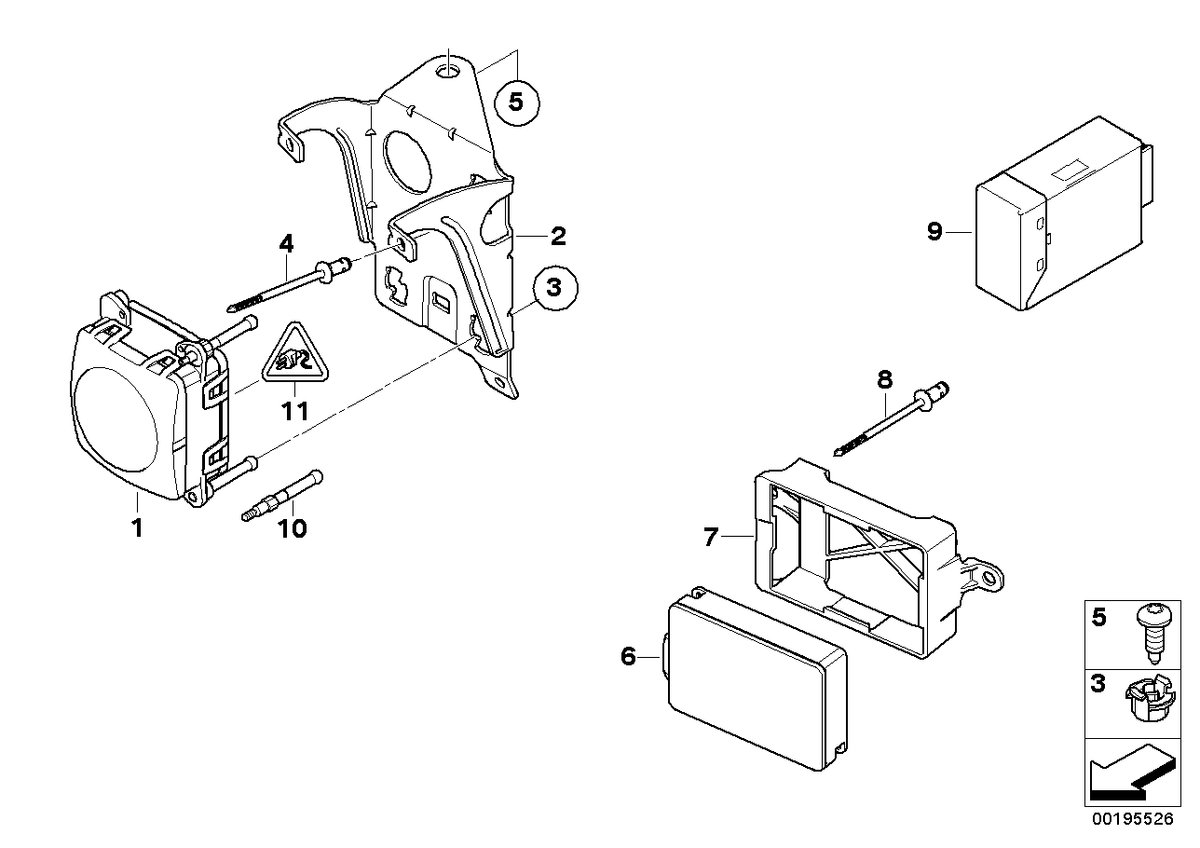 Genuine BMW 66316777307 E63 E64 Bracket For Sensor, Lrr (Inc. 650i, 635d & 630i) | ML Performance US US Car Parts