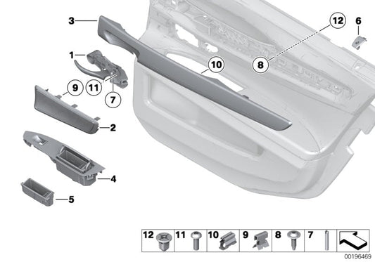 Genuine BMW 51429168640 Ashtray Finisher, Right SCHWARZ (Inc. Alpina B7LX, 730Li & 730d) | ML Performance US US Car Parts