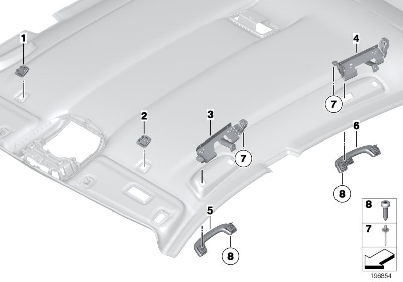 Genuine BMW 51169148989 Handle Rear Left EVERESTGRAU (Inc. 520d, 730Li & 740Li) | ML Performance US US Car Parts