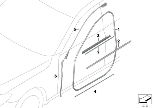 Genuine BMW 51767177935 Gasket, Door Joint, A Column, Left (Inc. Alpina B7L, 750LiS & 740Li) | ML Performance US US Car Parts