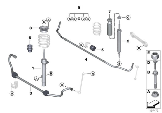 Genuine BMW 31356793311 E84 E93 Stabilizer Front With Rubber Mounting (Inc. 318i, X1 18d & 323i) | ML Performance US US Car Parts