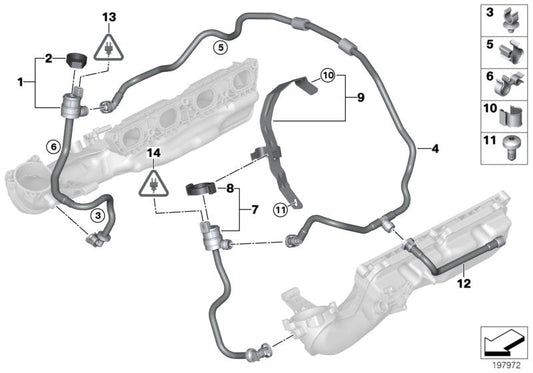 Genuine BMW 13907590056 E70 E71 Bracket, Fuel Tank Breather Line (Inc. X5 M & X6 M) | ML Performance US US Car Parts