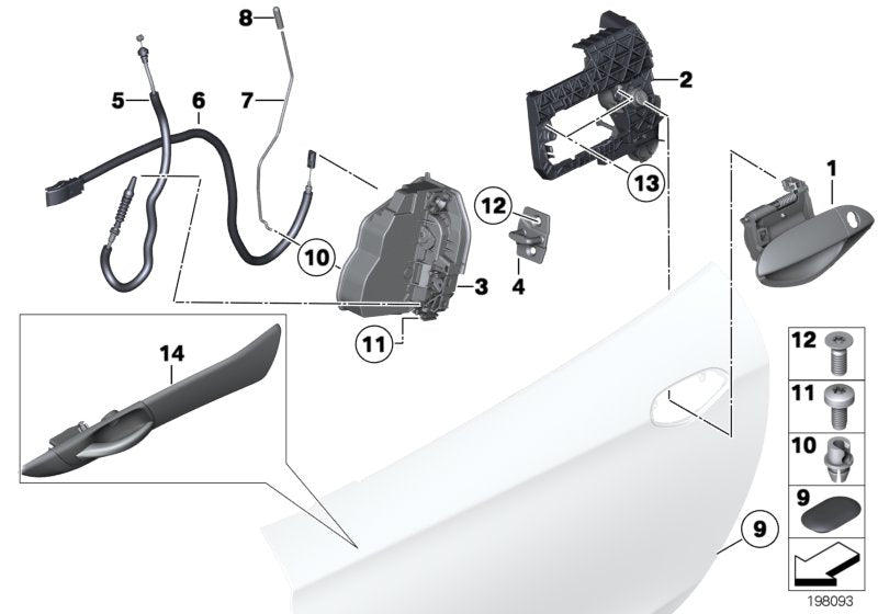Genuine BMW 51217192401 E89 Bowden Cable, Inside Door Opener Front (Inc. Z4 35is, Z4 23i & Z4 35i) | ML Performance US US Car Parts