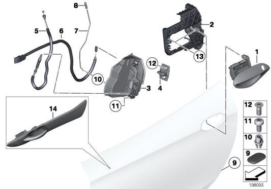 Genuine BMW 51217192401 E89 Bowden Cable, Inside Door Opener Front (Inc. Z4 35is, Z4 23i & Z4 35i) | ML Performance US US Car Parts