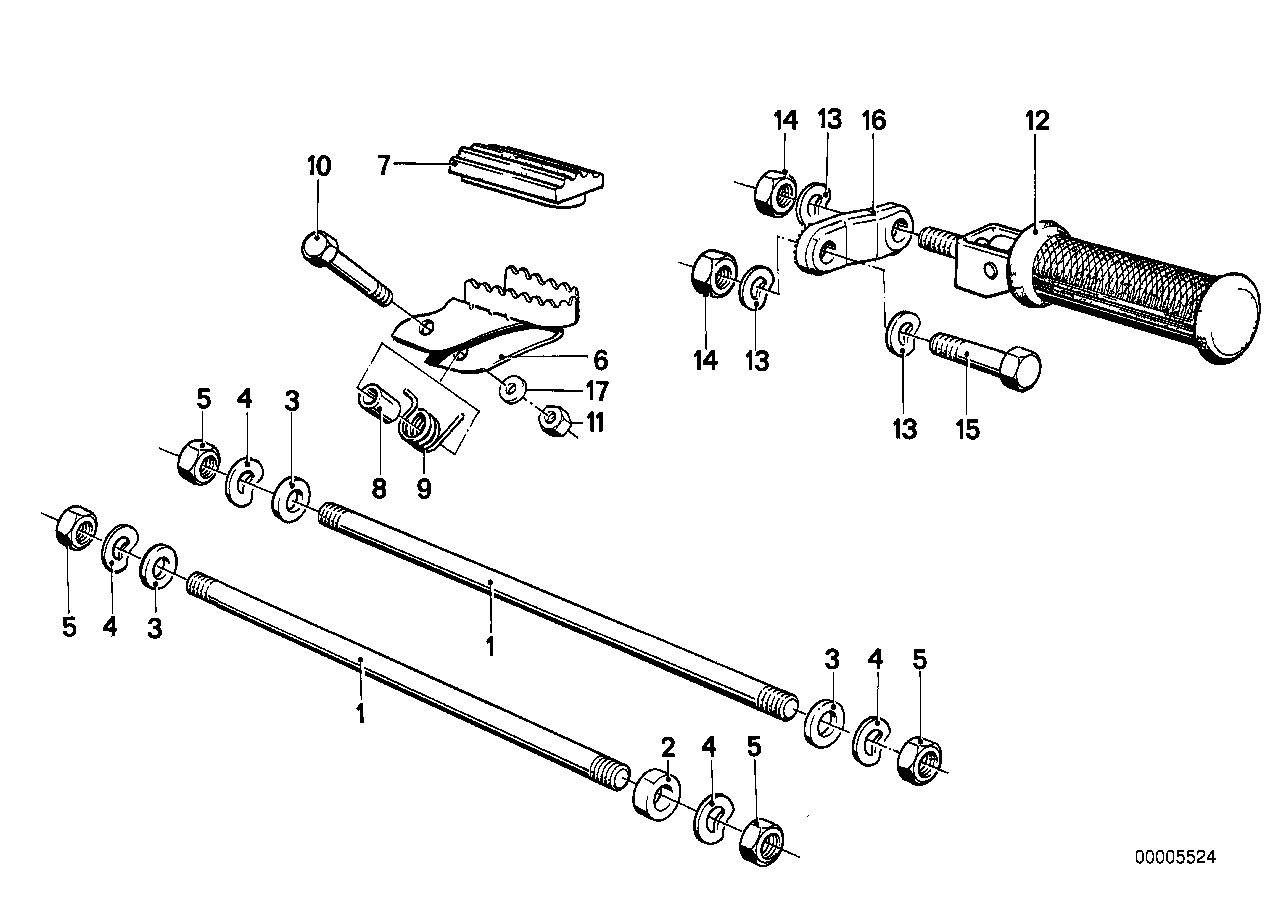 Genuine BMW 46711451473 Footrest, Left (Inc. R 80 G/S & R 100 R) | ML Performance US US Car Parts