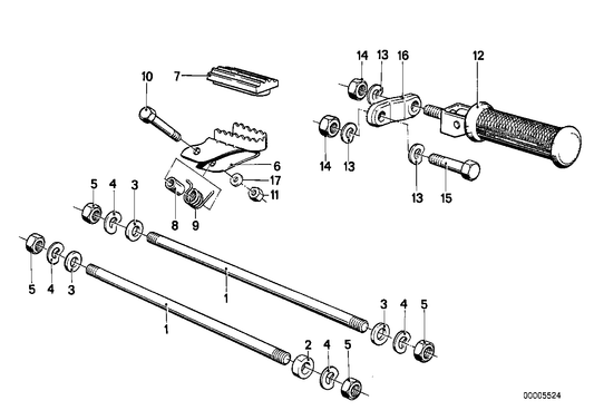 Genuine BMW 46711451473 Footrest, Left (Inc. R 80 G/S & R 100 R) | ML Performance US US Car Parts