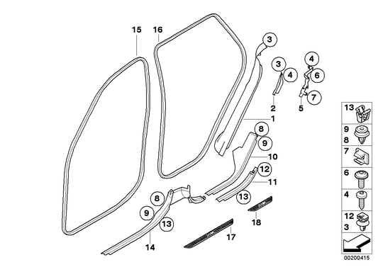 Genuine BMW 51476954916 E70 Cover Strip, Entrance Rear Right SCHWARZ (Inc. X5) | ML Performance US US Car Parts
