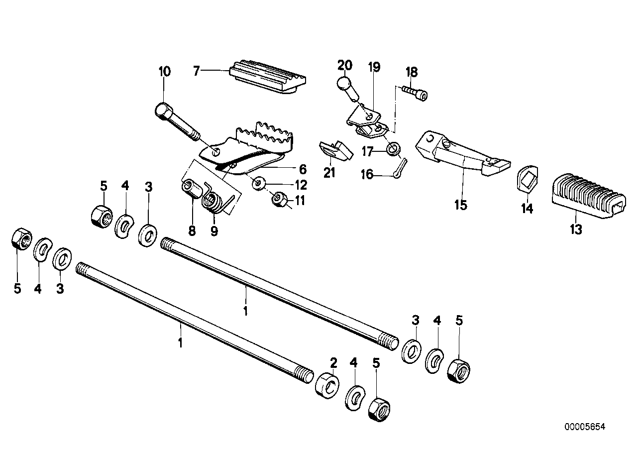 Genuine BMW 46711454535 Footrest, Rear Left (Inc. R 65 RT, R 80 GS & R 80 G/S) | ML Performance US US Car Parts