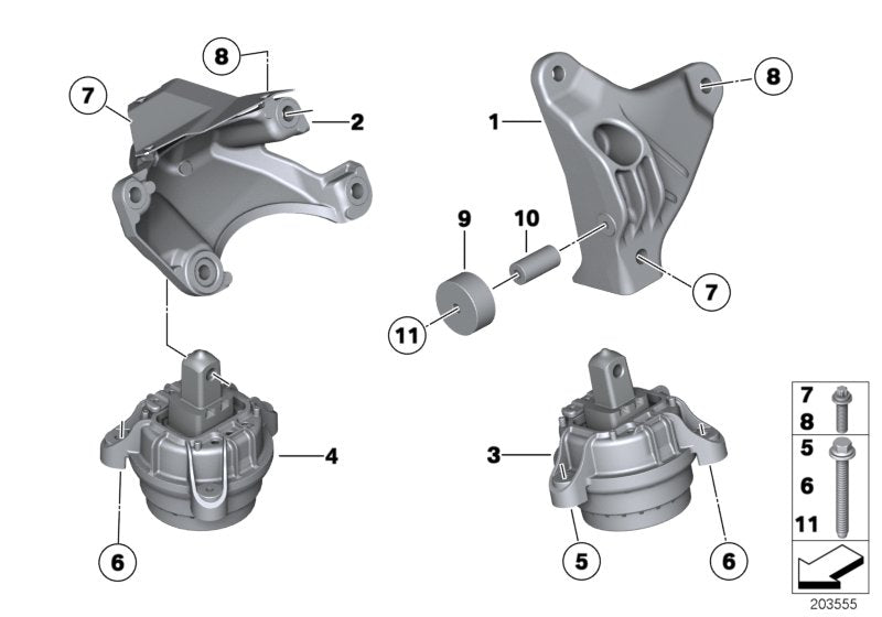 Genuine BMW 22116775914 Engine Supporting Bracket, Right (Inc. 523i, 528i & 530i) | ML Performance US US Car Parts