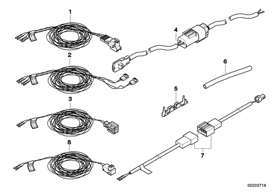 Genuine BMW 61129191749 E60 E61 E64 Rep. Cable For Its Head Airbag (Inc. 545i, 528xi & 635d) | ML Performance US US Car Parts